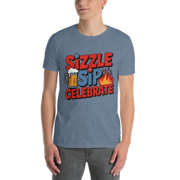 BBQ Beer Humor T-Shirt for Grill Enthusiasts – Mug & Flame Comic - Sizzle Sip Celebrate B - Image 13