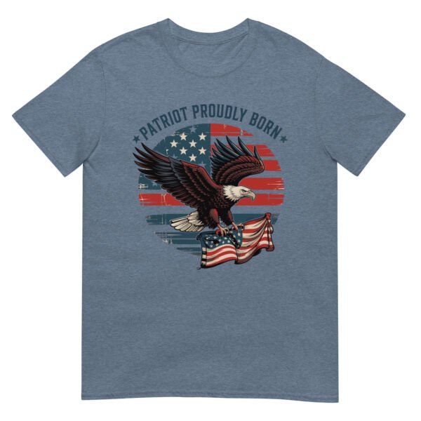 Patriotic Americana T-Shirt for Conservatives – Eagle & Flag Collage - Patriot Proudly Born A - Image 13