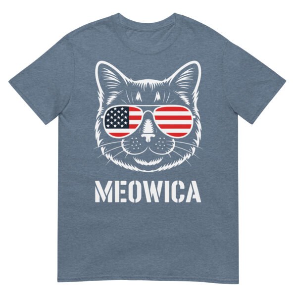 Meowica Cat Sunglasses T-Shirt – Funny Patriotic USA Cat Tee - Image 13