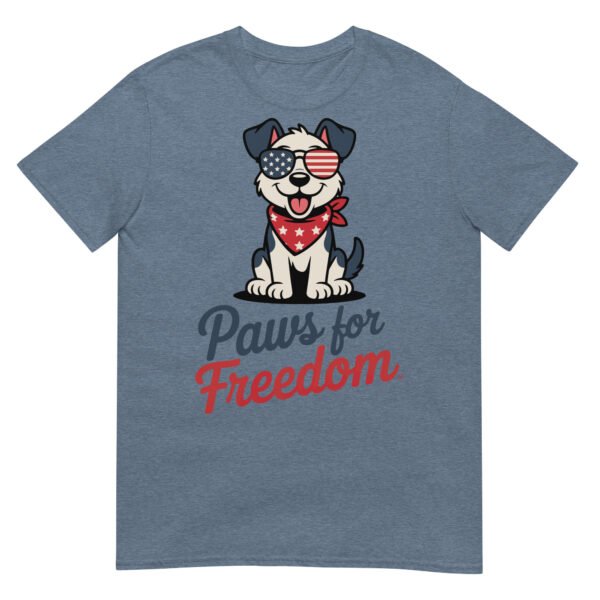 Paws for Freedom Red & White Pup T-Shirt – July 4th Dog Lover Gift - Image 13