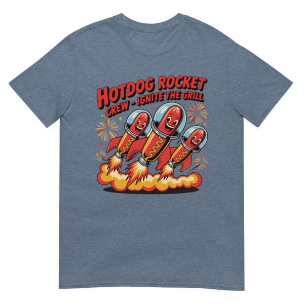 Hotdog Rocket Crew 2.0 T-Shirt – Retro Firework Launch Edition - Image 13