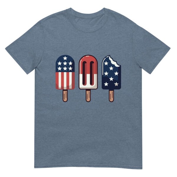 Patriotic Popsicle T-Shirt – Retro Ice Cream Trio in American Flag Colors - Image 13