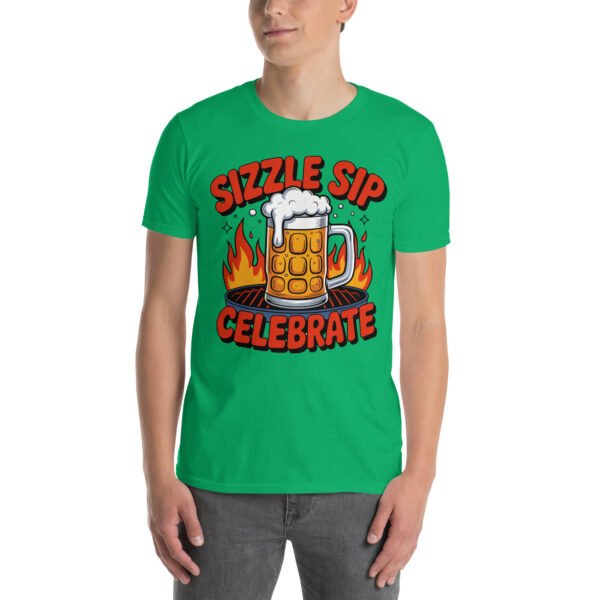 BBQ Beer Humor T-Shirt for Grill Enthusiasts – Mug & Flame Comic Sizzle Sip Celebrate Beer Cup - Image 13