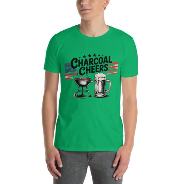 Grill and Beer Mug T-Shirt for Dads – Charcoal Sketch Collage - Charcoal Cheers B - Image 7