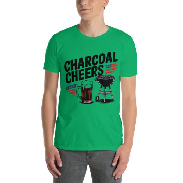 Grill and Beer Mug T-Shirt for Dads – Charcoal Sketch Collage - Charcoal Cheers C - Image 9