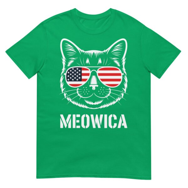 Meowica Cat Sunglasses T-Shirt – Funny Patriotic USA Cat Tee - Image 14