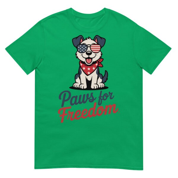 Paws for Freedom Red & White Pup T-Shirt – July 4th Dog Lover Gift - Image 14