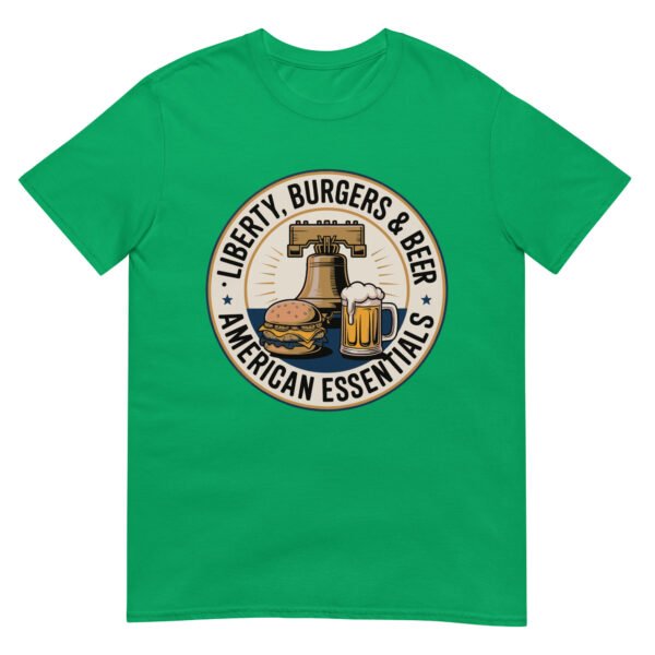 Liberty, Burgers & Beer T-Shirt – American Essentials Badge - Image 14