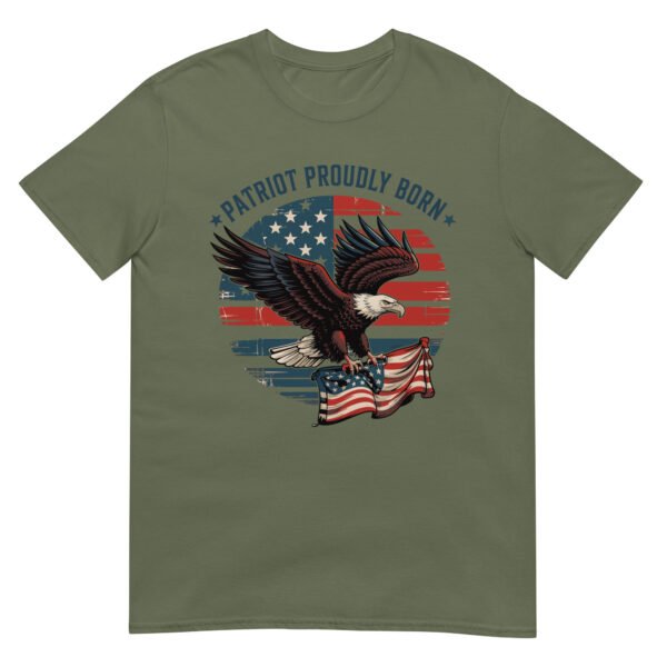 Patriotic Americana T-Shirt for Conservatives – Eagle & Flag Collage - Patriot Proudly Born A - Image 10