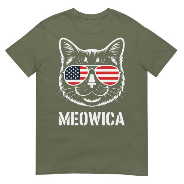 Meowica Cat Sunglasses T-Shirt – Funny Patriotic USA Cat Tee - Image 10