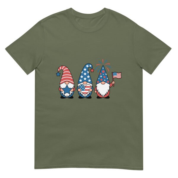 Patriotic Gnome Trio T-Shirt – Cute USA Gnomes with Flag & Fireworks - Image 10