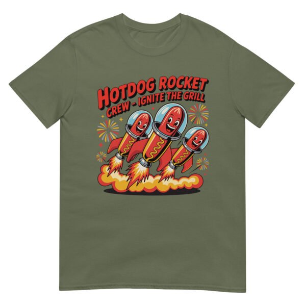 Hotdog Rocket Crew 2.0 T-Shirt – Retro Firework Launch Edition - Image 10