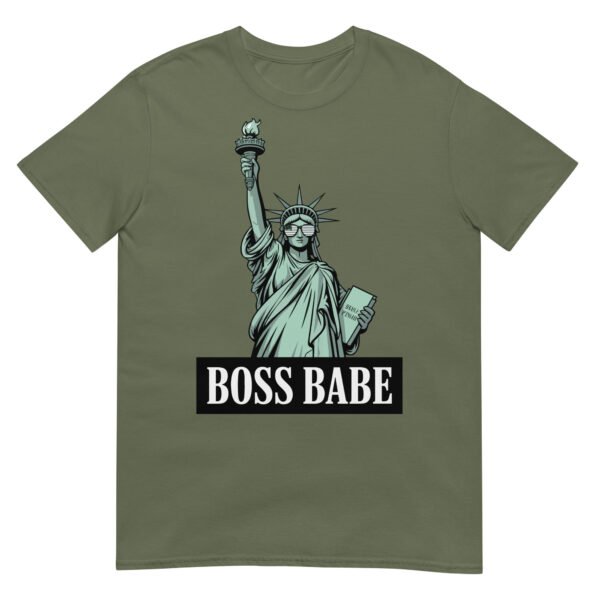 Boss Babe Liberty T-Shirt – Statue of Liberty with American Flag Sunglasses - Image 10