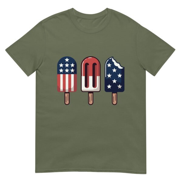 Patriotic Popsicle T-Shirt – Retro Ice Cream Trio in American Flag Colors - Image 10