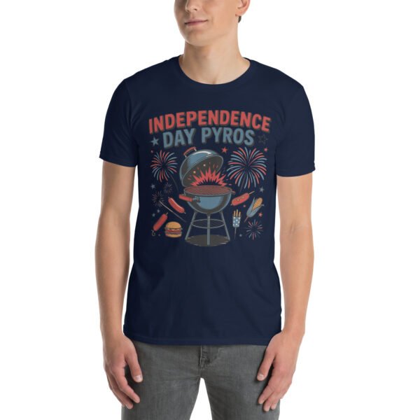 Independence Day BBQ T-Shirt for Young Adults – Fireworks Grill Diagram - Independence Day Pyros A - Image 3