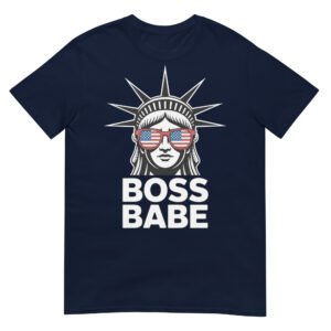 Boss Babe Liberty T-Shirt – Statue of Liberty with USA Sunglasses Tee
