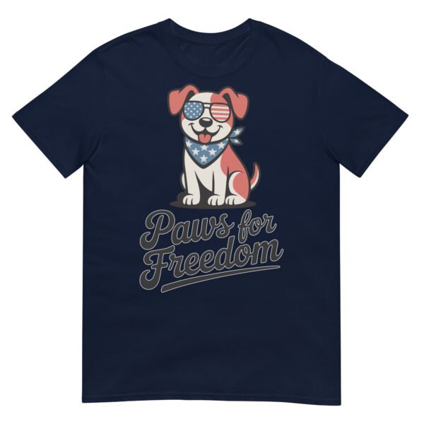 Paws for Freedom Patriotic Dog T-Shirt – Stars & Stripes Bandana Pup - Image 3