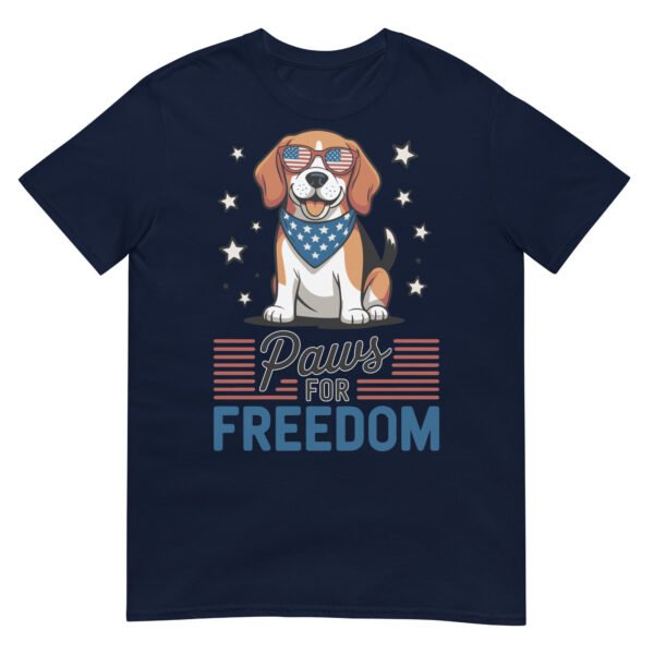 Paws for Freedom Beagle T-Shirt – Dog in Patriotic Shades - Image 3