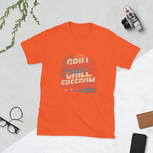 Grill Chill Freedom Retro 4th of July BBQ T-Shirt – Family Matching Tee - Image 11