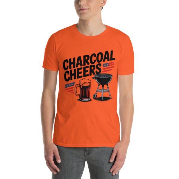 Grill and Beer Mug T-Shirt for Dads – Charcoal Sketch Collage - Charcoal Cheers C - Image 7