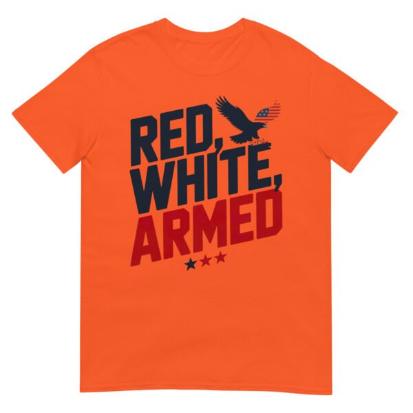 Military Bold T-Shirt for Veterans – Diagonal Eagle Silhouette - Red, White, Armed A - Image 7