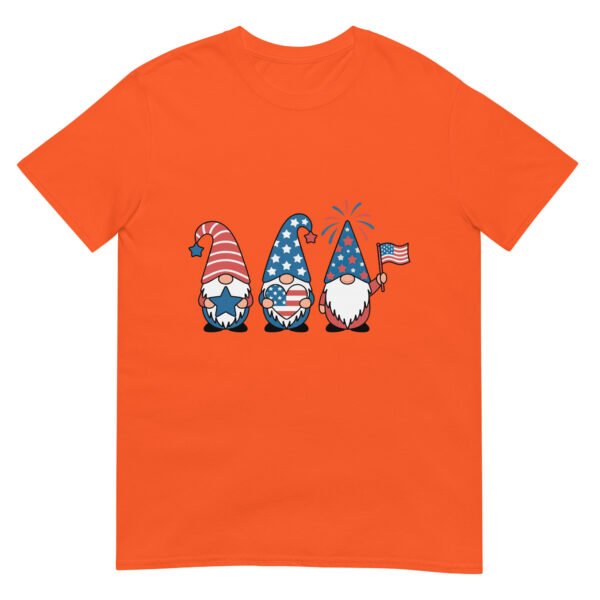Patriotic Gnome Trio T-Shirt – Cute USA Gnomes with Flag & Fireworks - Image 12