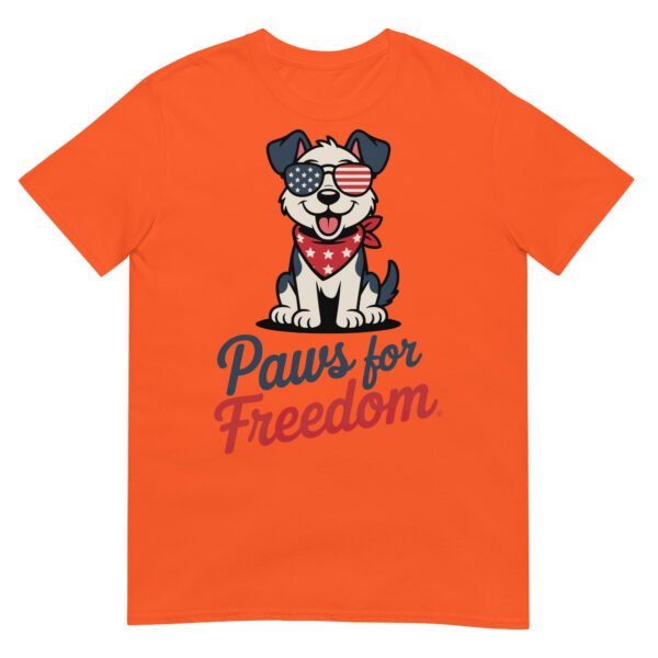 Paws for Freedom Red & White Pup T-Shirt – July 4th Dog Lover Gift - Image 12