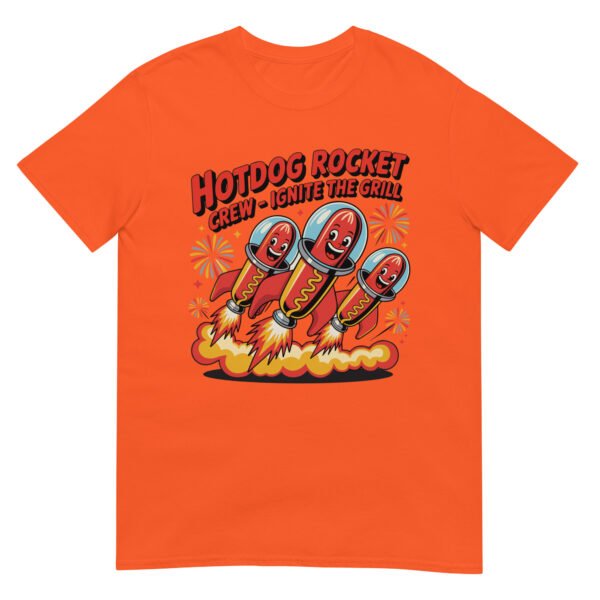 Hotdog Rocket Crew 2.0 T-Shirt – Retro Firework Launch Edition - Image 12