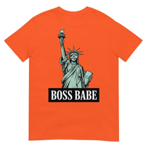 Boss Babe Liberty T-Shirt – Statue of Liberty with American Flag Sunglasses - Image 12
