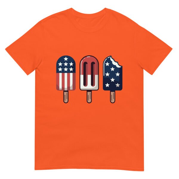 Patriotic Popsicle T-Shirt – Retro Ice Cream Trio in American Flag Colors - Image 12