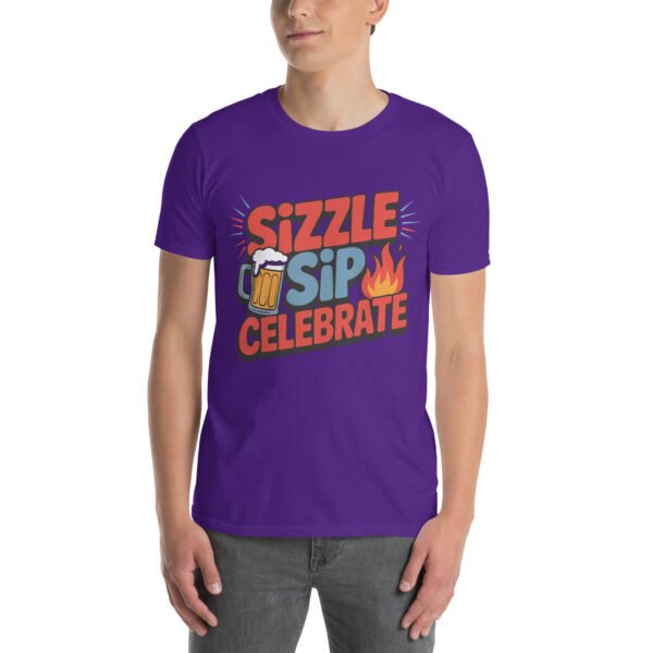 BBQ Beer Humor T-Shirt for Grill Enthusiasts – Mug & Flame Comic - Sizzle Sip Celebrate B - Image 5