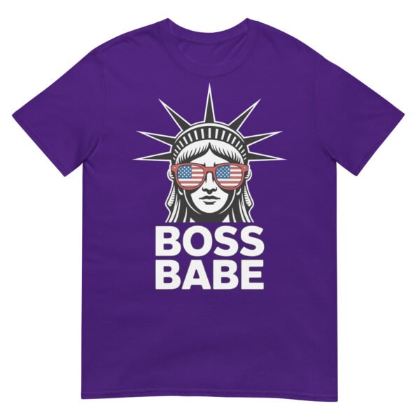 Boss Babe Liberty T-Shirt – Statue of Liberty with USA Sunglasses Tee - Image 4