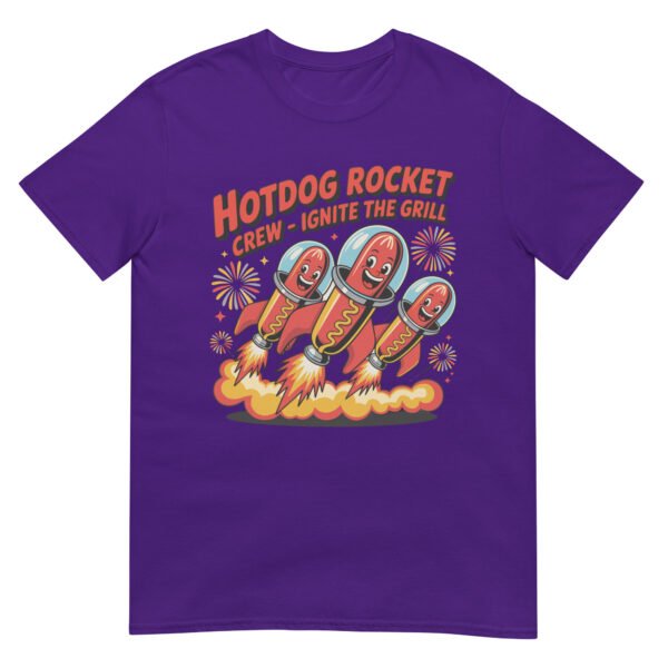 Hotdog Rocket Crew 2.0 T-Shirt – Retro Firework Launch Edition - Image 5