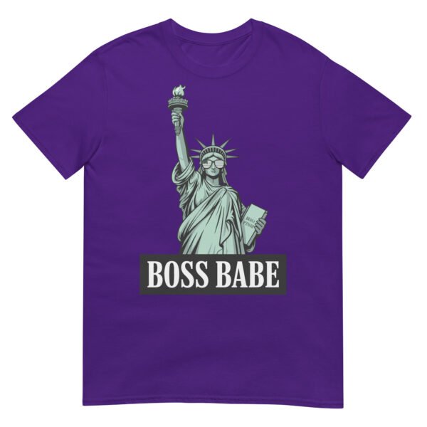 Boss Babe Liberty T-Shirt – Statue of Liberty with American Flag Sunglasses - Image 4