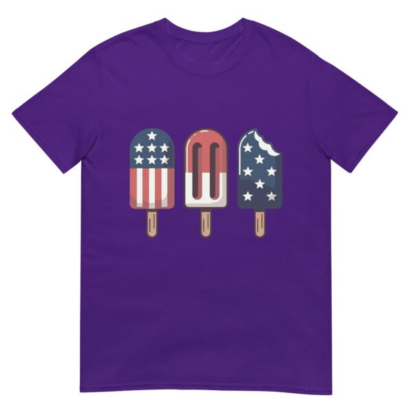 Patriotic Popsicle T-Shirt – Retro Ice Cream Trio in American Flag Colors - Image 4