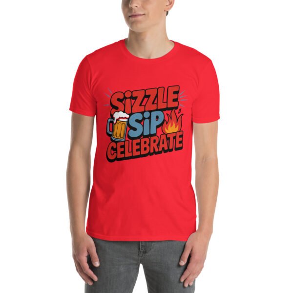 BBQ Beer Humor T-Shirt for Grill Enthusiasts – Mug & Flame Comic - Sizzle Sip Celebrate B - Image 7