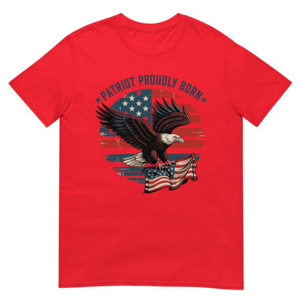 Patriotic Americana T-Shirt for Conservatives – Eagle & Flag Collage - Patriot Proudly Born A - Image 6