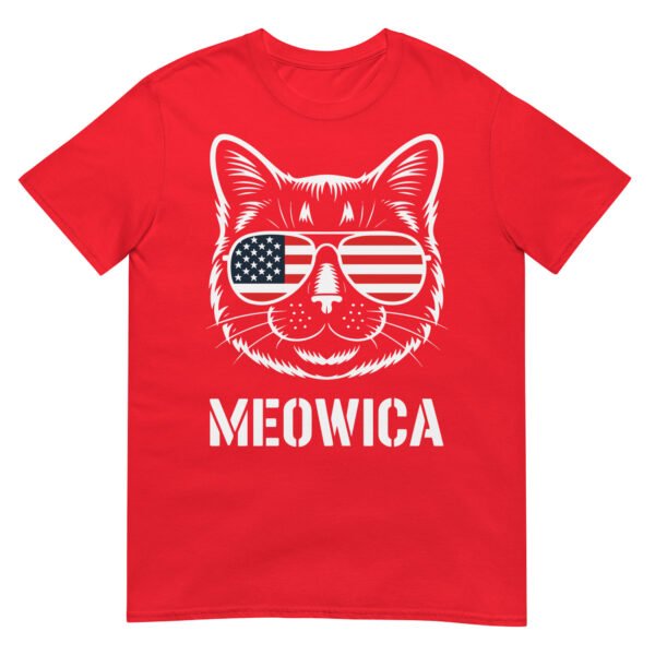 Meowica Cat Sunglasses T-Shirt – Funny Patriotic USA Cat Tee - Image 6