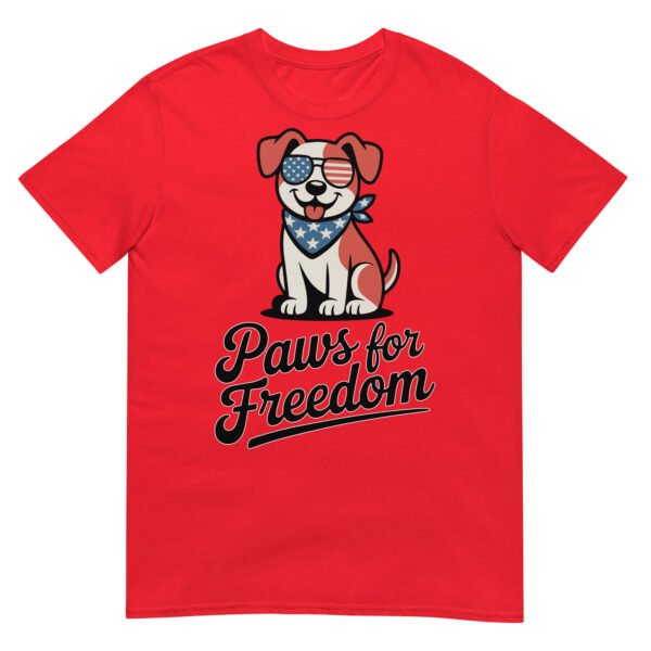 Paws for Freedom Patriotic Dog T-Shirt – Stars & Stripes Bandana Pup - Image 7