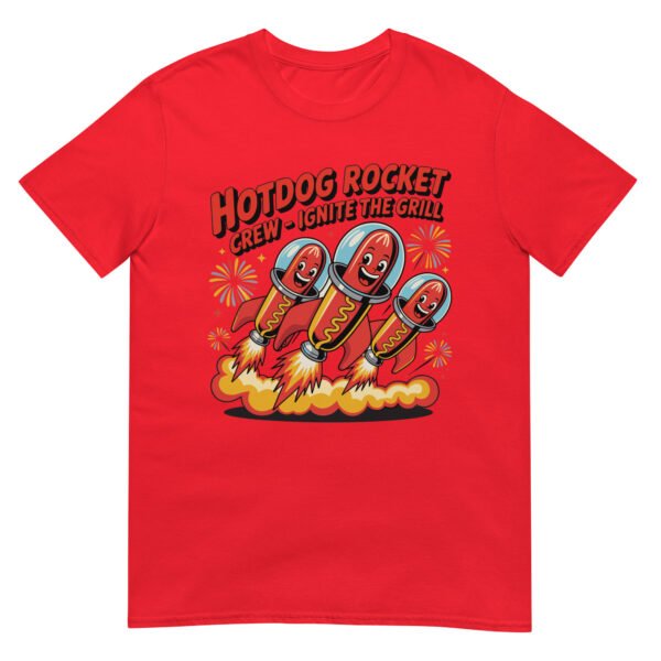 Hotdog Rocket Crew 2.0 T-Shirt – Retro Firework Launch Edition - Image 7