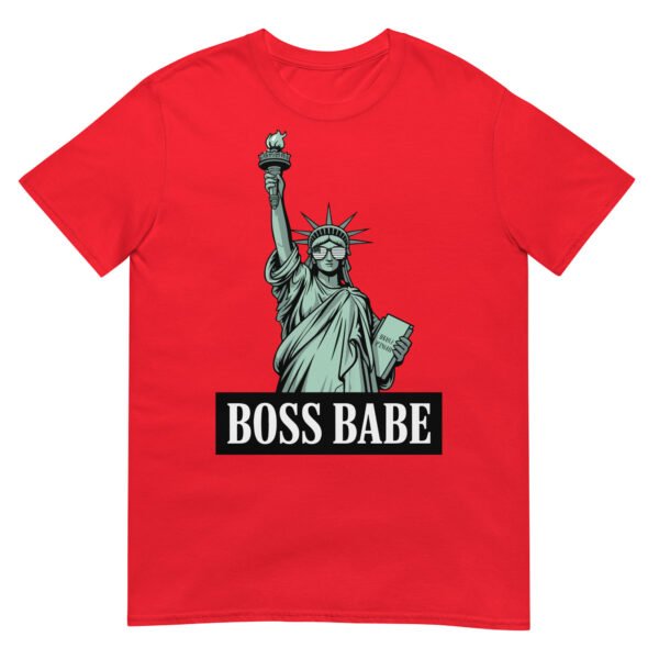 Boss Babe Liberty T-Shirt – Statue of Liberty with American Flag Sunglasses - Image 6