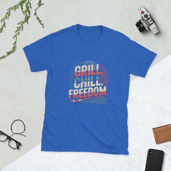 Grill Chill Freedom Retro 4th of July BBQ T-Shirt – Family Matching Tee - Image 7