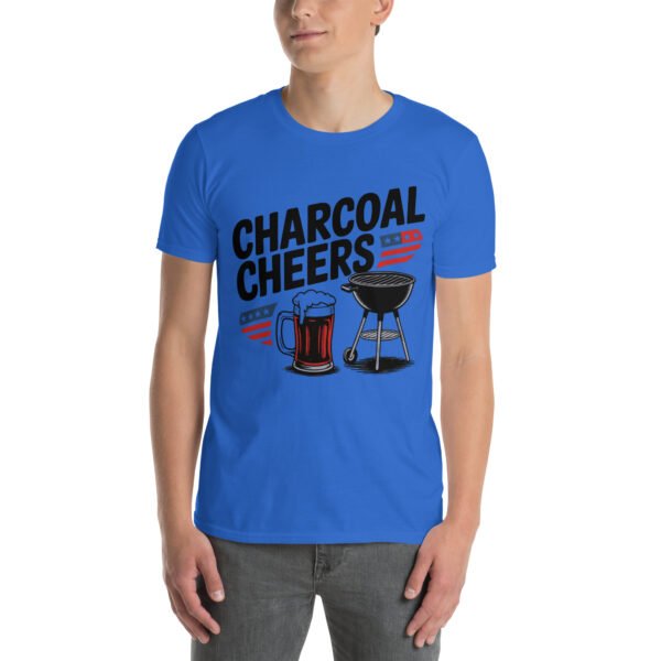 Grill and Beer Mug T-Shirt for Dads – Charcoal Sketch Collage - Charcoal Cheers C - Image 3