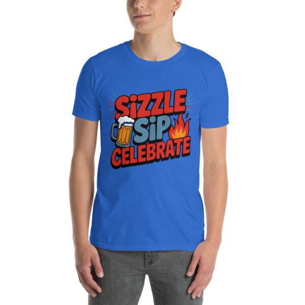 BBQ Beer Humor T-Shirt for Grill Enthusiasts – Mug & Flame Comic - Sizzle Sip Celebrate B - Image 9