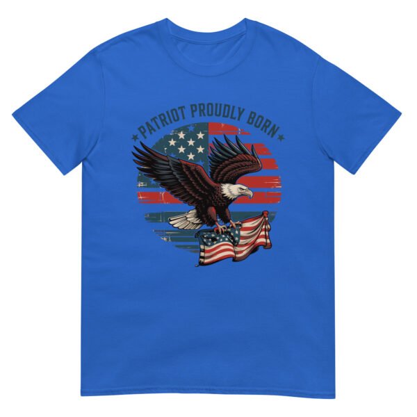 Patriotic Americana T-Shirt for Conservatives – Eagle & Flag Collage - Patriot Proudly Born A - Image 8