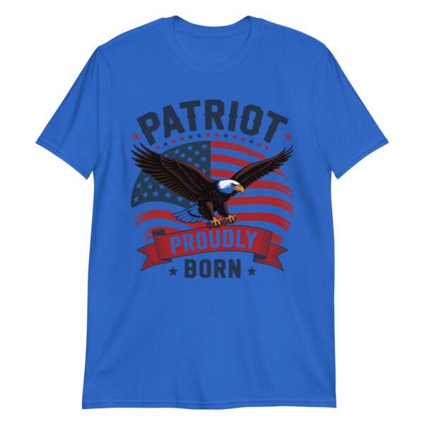 Patriotic Americana T-Shirt for Conservatives – Eagle & Flag Collage - Patriot Proudly Born B - Image 3
