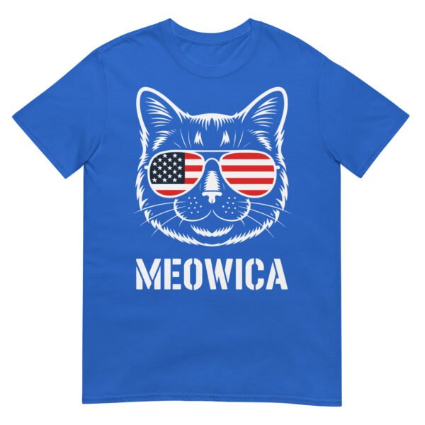 Meowica Cat Sunglasses T-Shirt – Funny Patriotic USA Cat Tee - Image 8