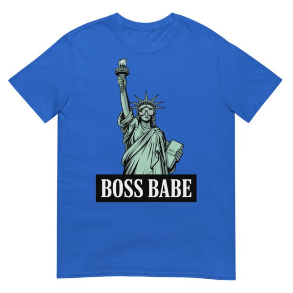 Boss Babe Liberty T-Shirt – Statue of Liberty with American Flag Sunglasses - Image 8