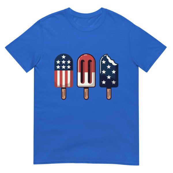 Patriotic Popsicle T-Shirt – Retro Ice Cream Trio in American Flag Colors - Image 8