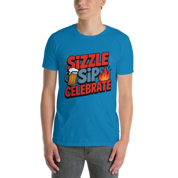 BBQ Beer Humor T-Shirt for Grill Enthusiasts – Mug & Flame Comic - Sizzle Sip Celebrate B - Image 10